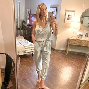 Lightweight drawstring jumpsuit